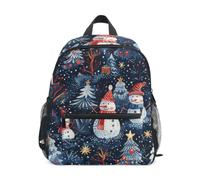 LINNIKEEEE Bonhommes De Neige Arbres De NoëL Hiver Sac à Dos pour Tout-Petits,Mini Sac à Bandoulière avec Clip Sifflet pour Voyage Enfants de 1 à 6 Ans