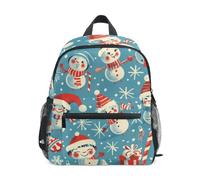 LINNIKEEEE Bonhommes De Neige Bonbons Chapeaux Rouges Festif Sac à Dos pour Tout-Petits,Mini Sac à Bandoulière avec Clip Sifflet pour Voyage Enfants de 1 à 6 Ans