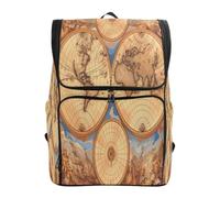 LINNIKEEEE Carte Du Monde Boussole Historique Sac à Dos Étudiant Sac à Dos Grande Capacité pour Jeunes Filles Garçons