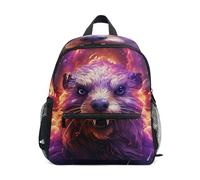 LINNIKEEEE Castor Violet Fantaisie Sac à Dos pour Tout-Petits,Mini Sac à Bandoulière avec Clip Sifflet pour Voyage Enfants de 1 à 6 Ans