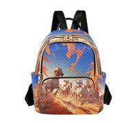 LINNIKEEEE Cheval Blanc En Cours D'exéCution Sac à Dos Bookbag Mini Sac à Bandoulière pour Voyage Adolescent