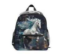 LINNIKEEEE Cheval De Neige Bleu Sac à Dos pour Tout-Petits,Mini Sac à Bandoulière avec Clip Sifflet pour Voyage Enfants de 1 à 6 Ans
