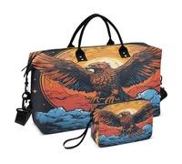 LINNIKEEEE Condor Aquarelle Fantaisie Sacs de Voyage,Sac de Sport,Sac à Main de Week-End avec Trousse De Toilette pour Filles Hommes