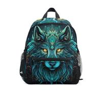 LINNIKEEEE Cool Loup Bleu Sac à Dos pour Tout-Petits,Mini Sac à Bandoulière avec Clip Sifflet pour Voyage Enfants de 1 à 6 Ans