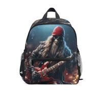 LINNIKEEEE Crâne De Musique De Guitare De Noël Sac à Dos pour Tout-Petits,Mini Sac à Bandoulière avec Clip Sifflet pour Voyage Enfants de 1 à 6 Ans