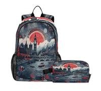 LINNIKEEEE Croquis Tour Sac À Déjeuner Ensemble Sac À Dos Pour Étudiants - Sac D'École Léger Durable pour Garçons Filles De Paris