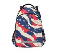 LINNIKEEEE Dessin Animé Drapeau AméRicain Enfant Cartable Sac À Dos Ecole Étudiant Scolaire Sac pour Voyage Ados