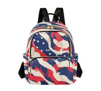 LINNIKEEEE Dessin Animé Drapeau AméRicain Sac à Dos Bookbag Mini Sac à Bandoulière pour Voyage Adolescent