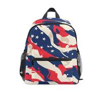 LINNIKEEEE Dessin Animé Drapeau AméRicain Sac à Dos pour Tout-Petits,Mini Sac à Bandoulière avec Clip Sifflet pour Voyage Enfants de 1 à 6 Ans