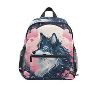LINNIKEEEE Dessin Animé Mignon Loup Sac à Dos pour Tout-Petits,Mini Sac à Bandoulière avec Clip Sifflet pour Voyage Enfants de 1 à 6 Ans