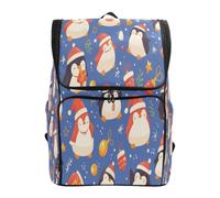 LINNIKEEEE Dessin Animé PèRe NoëL Pingouins Sac à Dos Étudiant Sac à Dos Grande Capacité pour Jeunes Filles Garçons