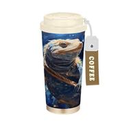 LINNIKEEEE Dragon De L'art Bleu éToile Gobelet à Café en Acier Inoxydable Bouteille D'eau Isotherme à Double Paroi pour Voyage(500 Ml)
