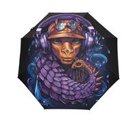 LINNIKEEEE ÉCouteurs Frais D'hippocampe Parapluie Pliant Compact et Coupe-Vent Ouverture et Fermeture Automatiques Idéal pour Garçons Filles Voyages