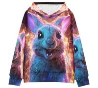LINNIKEEEE ÉCureuil Mignon Tiré Cool Sweat Shirts à Capuche pour Enfants avec Imprimé 3D Mignon pour Filles GarçOns