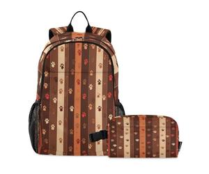 LINNIKEEEE Estampes De Patte Art Abstrait Sac À Déjeuner Ensemble Sac À Dos Pour Étudiants,Sac D'École Léger Durable pour Garçons Filles