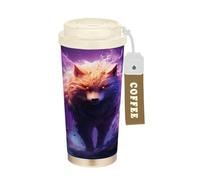 LINNIKEEEE Fired Cool Fox Gobelet à café isotherme en acier inoxydable 500 ml