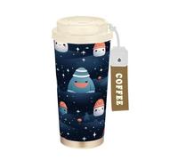 LINNIKEEEE ForêT De Neige à RéPéTition Gobelet à Café en Acier Inoxydable Bouteille D'eau Isotherme à Double Paroi pour Voyage(500 Ml)