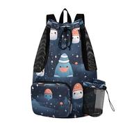 LINNIKEEEE ForêT De Neige à RéPéTition Sac à Dos de Voyage,Sac de Sport à Cordon de Serrage,Sac D'éCole pour la Natation,pour Jeunes Filles