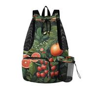 LINNIKEEEE Fruit Canneberge Rouge Sac à Dos de Voyage,Sac de Sport à Cordon de Serrage,Sac D'éCole pour la Natation,pour Jeunes Filles