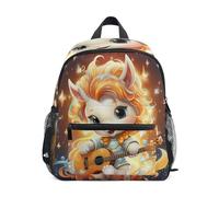 LINNIKEEEE Gloire Licorne De Dessin Animé Mignon Sac à Dos pour Tout-Petits,Mini Sac à Bandoulière avec Clip Sifflet pour Voyage Enfants de 1 à 6 Ans