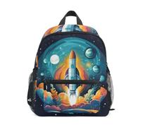 LINNIKEEEE Lancement De FuséE Ciel Nocturne éToiles Sac à Dos pour Tout-Petits,Mini Sac à Bandoulière avec Clip Sifflet pour Voyage Enfants de 1 à 6 Ans