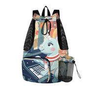 LINNIKEEEE Licorne BéBé Mignon Sac à Dos de Voyage,Sac de Sport à Cordon de Serrage,Sac D'éCole pour la Natation,pour Jeunes Filles