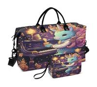 LINNIKEEEE Licorne De Football De Dessin Animé Mignon Sacs de Voyage,Sac de Sport,Sac à Main de Week-End avec Trousse De Toilette pour Filles Hommes