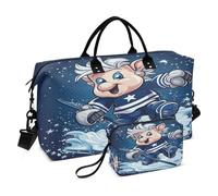 LINNIKEEEE Licorne De Hockey De Dessin Animé Sacs de Voyage,Sac de Sport,Sac à Main de W nd avec Trousse De Toilette pour Filles Hommes