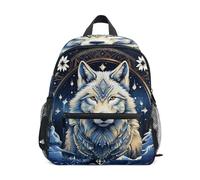 LINNIKEEEE Loup Bleu Cool Sac à Dos pour Tout-Petits,Mini Sac à Bandoulière avec Clip Sifflet pour Voyage Enfants de 1 à 6 Ans