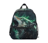 LINNIKEEEE Loup Bleu Hurlant Sac à Dos pour Tout-Petits,Mini Sac à Bandoulière avec Clip Sifflet pour Voyage Enfants de 1 à 6 Ans