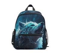 LINNIKEEEE Loup De L'Espace Bleu Sac à Dos pour Tout-Petits,Mini Sac à Bandoulière avec Clip Sifflet pour Voyage Enfants de 1 à 6 Ans
