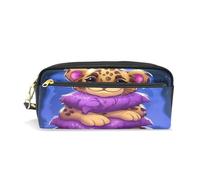 LINNIKEEEE Mignon, Griffonnage, Animal, Guépard, Étui à Crayons en Cuir, Trousse Élève Scolaire Sac à Crayons Trousse de Maquillage pour Garçon Fille