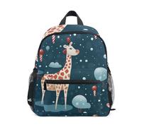 LINNIKEEEE Motif Répétitif Forêt De Neige Sac à Dos pour Tout-Petits,Mini Sac à Bandoulière avec Clip Sifflet pour Voyage Enfants de 1 à 6 Ans