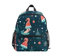 LINNIKEEEE Motif Répétitif Neige Blanche Sac à Dos pour Tout-Petits,Mini Sac à Bandoulière avec Clip Sifflet pour Voyage Enfants de 1 à 6 Ans