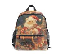 LINNIKEEEE Neige De Nuit Sac à Dos pour Tout-Petits,Mini Sac à Bandoulière avec Clip Sifflet pour Voyage Enfants de 1 à 6 Ans Cadeaux Santa Sleigh