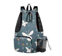 LINNIKEEEE Papillon à RéPéTition Sac à Dos de Voyage,Sac de Sport à Cordon de Serrage,Sac D'éCole pour la Natation,pour Jeunes Filles