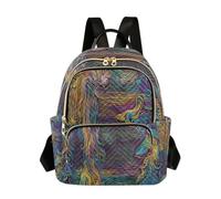 LINNIKEEEE RéSumé Cheval Arc-En-Ciel Tourbillonnant Sac à Dos Bookbag Mini Sac à Bandoulière pour Voyage Adolescent
