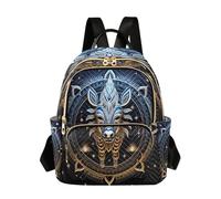 LINNIKEEEE Résumé De Zèbre Bleu Doré Sac à Dos Bookbag Mini Sac à Bandoulière pour Voyage Adolescent