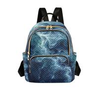 LINNIKEEEE RéSumé Des Vagues Bleues Coulant Sac à Dos Bookbag Mini Sac à Bandoulière pour Voyage Adolescent