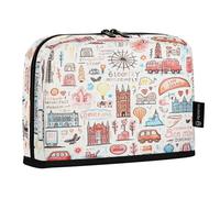 LINNIKEEEE RéSumé Doodle Londres Trousses à Crayons,Pochettes pour Stylos écoliers écolièRes