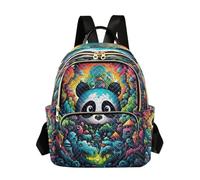 LINNIKEEEE Résumé, Doodle, Pandas Roses, Sac à Dos Bookbag Mini Sac à Bandoulière pour Voyage Adolescent