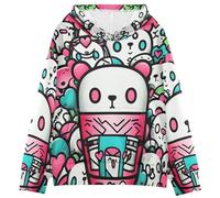 LINNIKEEEE RéSumé Doodle Pandas Roses Sweat Shirts à Capuche pour Enfants avec Imprimé 3D Mignon pour Filles GarçOns