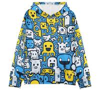 LINNIKEEEE RéSumé Doodle Pandas Sweat Shirts à Capuche pour Enfants avec Imprimé 3D Mignon pour Filles GarçOns