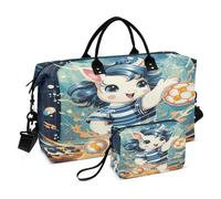 LINNIKEEEE Sport Licorne De Dessin Animé Mignon Sacs de Voyage,Sac de Sport,Sac à Main de W nd avec Trousse De Toilette pour Filles Hommes