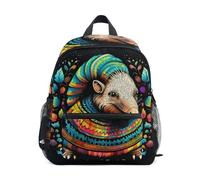 LINNIKEEEE Tatou D'Œuvres D'Art Fantaisie Sac à Dos pour Tout-Petits,Mini Sac à Bandoulière avec Clip Sifflet pour Voyage Enfants de 1 à 6 Ans