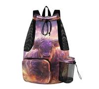LINNIKEEEE Vache En ColèRe Pourpre Sac à Dos de Voyage,Sac de Sport à Cordon de Serrage,Sac D'éCole pour la Natation,pour Jeunes Filles