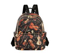 LINNIKEEEE Violons Cool De Dessin Animé Sac à Dos Bookbag Mini Sac à Bandoulière pour Voyage Adolescent