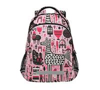 LINNIKEEEE ZèBre Mignon Doodle Art Enfant Cartable Sac À Dos Ecole Étudiant Scolaire Sac pour Voyage Ados