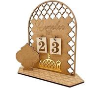 LINNIW Calendrier Ramadan pour Enfants Decoration Calendrier de l'Avent Ramadan en Bois de Compte à Rebours de 30 Jours pour Eid Ramadan Décorations De Fête À La Maison Ornement Artisanal