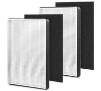 LINNIW Filtre de rechange HEPA F2 A2 compatible avec les modèles de purificateur d'air 3M FAP-C02WA-G2 FAP-C03BA-G2 FAP-T03BA-G2 FAP-SCO2N FAP-CO2-A2 FAP-CO3-A2 FAP-TO3-A2, 2 filtres Hepa + 2 pré-filtres à charbon